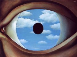 Peinture sur toile de Magritte The False Mirror reproduction peinte à la main