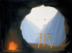 Peinture sur toile de Magritte The Human Condition 1935 reproduction peinte à la main