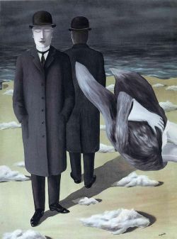 Peinture sur toile de Magritte The Meaning Of Night reproduction peinte à la main