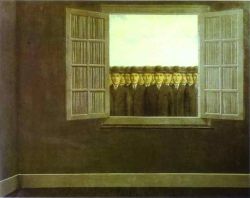 Peinture sur toile de Magritte The Month Of The Grape Harvest reproduction peinte à la main