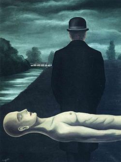 Peinture sur toile de Magritte The Musings Of The Solitary Walker reproduction peinte à la main