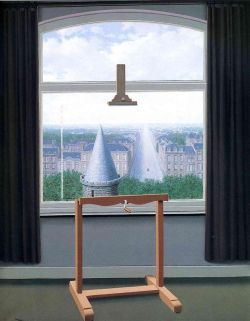 Peinture sur toile de Magritte Where Euclide Walked reproduction peinte à la main