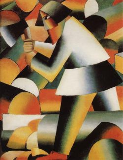 Peinture sur toile de Malevich, Bûcheron reproduction peinte à la main