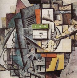 Peinture sur toile de Malevich, Femme à la station de tramway reproduction peinte à la main