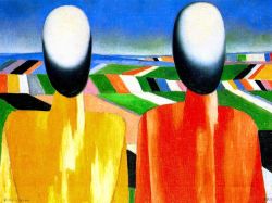 Peinture sur toile de Malevich, Paysans reproduction peinte à la main