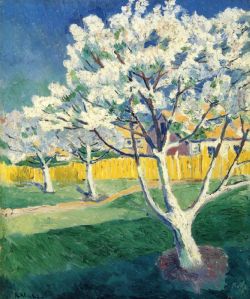 Peinture sur toile de Malevich, Pommier en fleur reproduction peinte à la main