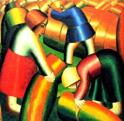 Peinture sur toile de Malevich, Rentrer la récolte reproduction peinte à la main