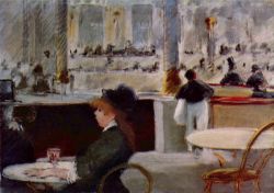 Manet, Au Café reproduction peinte à la main