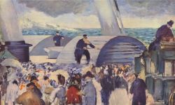 Manet, Le Départ du vapeur de Folkestone reproduction peinte à la main