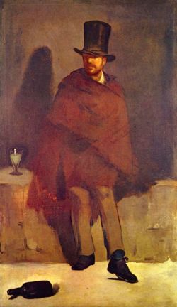 Manet, Le buveur d'Absinthe reproduction peinte à la main