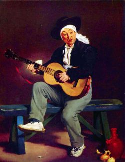 Manet, Le Chanteur Espagnol reproduction peinte à la main