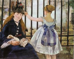 Manet, Le Chemin De Fer reproduction peinte à la main