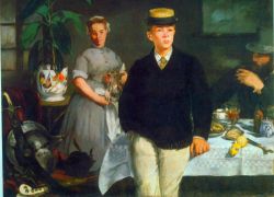 Manet, Le Déjeuner Dans l'Atelier reproduction peinte à la main