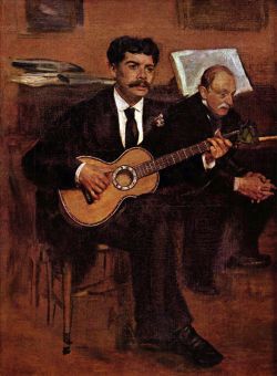 Manet, Le Guitariste Pagans And Monsieur Degas reproduction peinte à la main