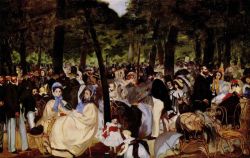Manet, La Musique aux Tuileries reproduction peinte à la main
