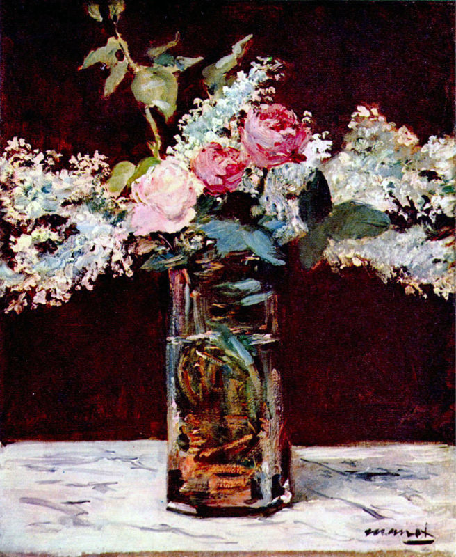 Manet, Nature Morte Avec Lilas Et Roses