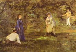 Manet, Partie De Croquet reproduction peinte à la main