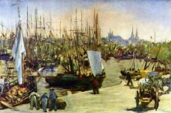 Manet, Port De Bordeaux reproduction peinte à la main