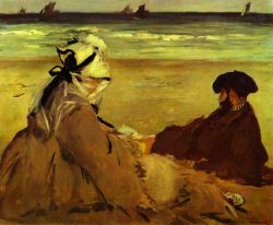 Manet, Sur La Plage reproduction peinte à la main