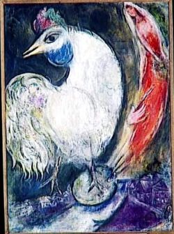 Peinture sur toile de Marc Chagall A Rooster 1947 reproduction peinte à la main