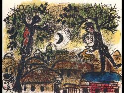 Peinture sur toile de Marc Chagall Black Moon 1965 reproduction peinte à la main