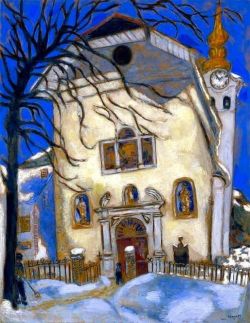 Peinture sur toile de Marc Chagall Chiesa Coperta Dalla Neve 1927 reproduction peinte à la main