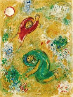 Peinture sur toile de Marc Chagall Daphnis And Chloe - 1961 reproduction peinte à la main
