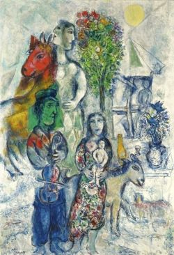 Peinture sur toile de Marc Chagall Family 1971 reproduction peinte à la main
