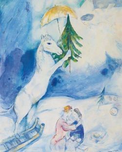 Peinture sur toile de Marc Chagall Fantaisie De Noel - 1937 reproduction peinte à la main