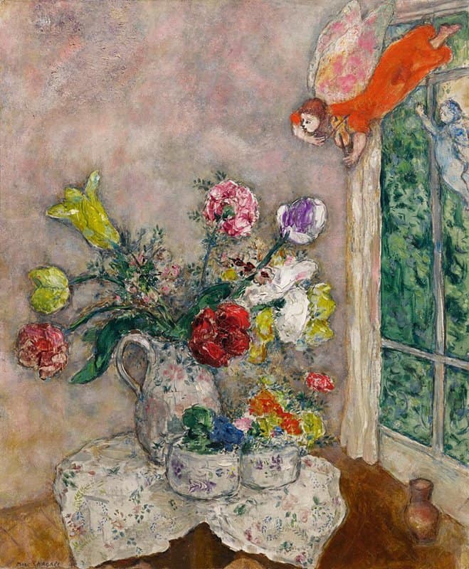 Marc Chagall Fleurs De Printemps La Cruche Aux Fleurs De Printemps 1930