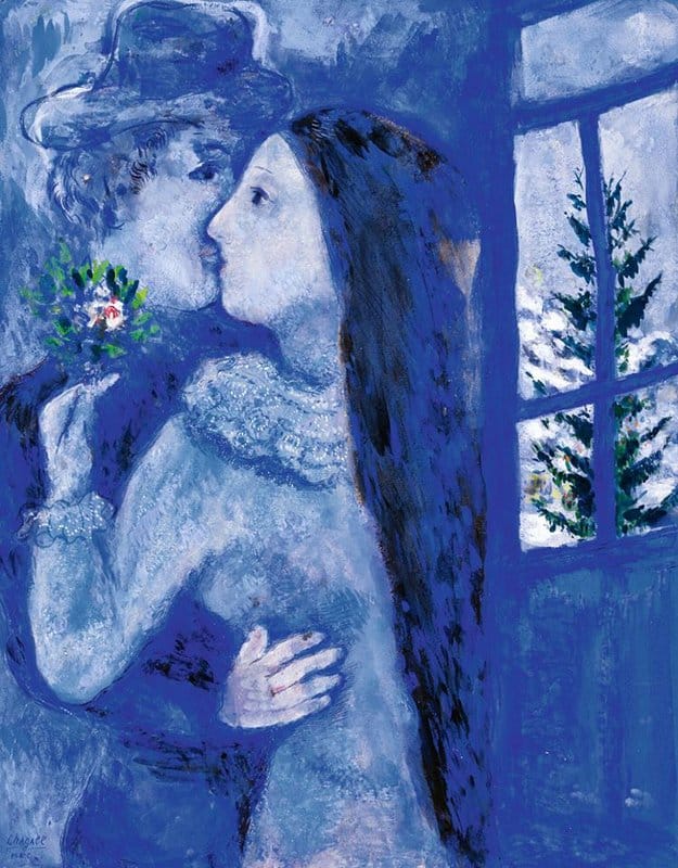 Marc Chagall Le Baiser Or Les Amoureux En Bleu 1930