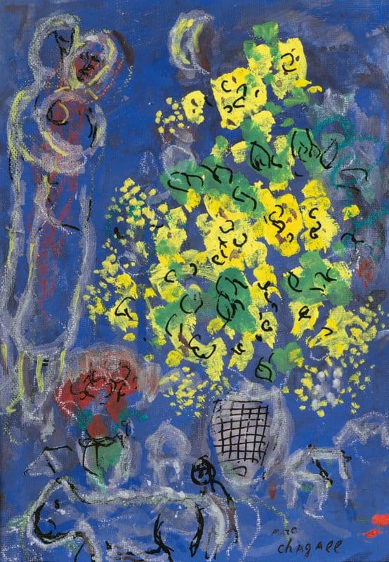 Marc Chagall Le Bouquet Jaune Ou Le Bouquet De Mimosa C. 1977