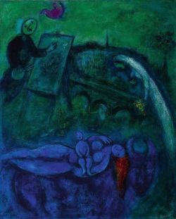 Peinture sur toile de Marc Chagall Le Pont-neuf 1953 reproduction peinte à la main