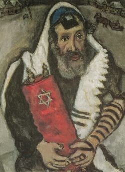 Peinture sur toile de Marc Chagall Le Rabin reproduction peinte à la main