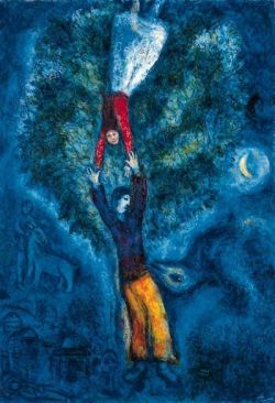 Peinture sur toile de Marc Chagall Les Fiancrs 1970 reproduction peinte à la main