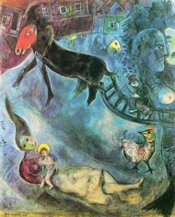 Peinture sur toile de Marc Chagall Madonna With The Sleigh 1947 reproduction peinte à la main