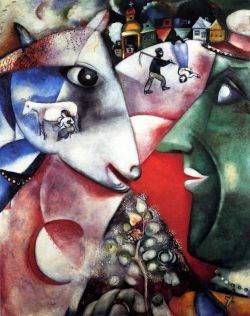Peinture sur toile de Marc Chagall Me And The Village reproduction peinte à la main