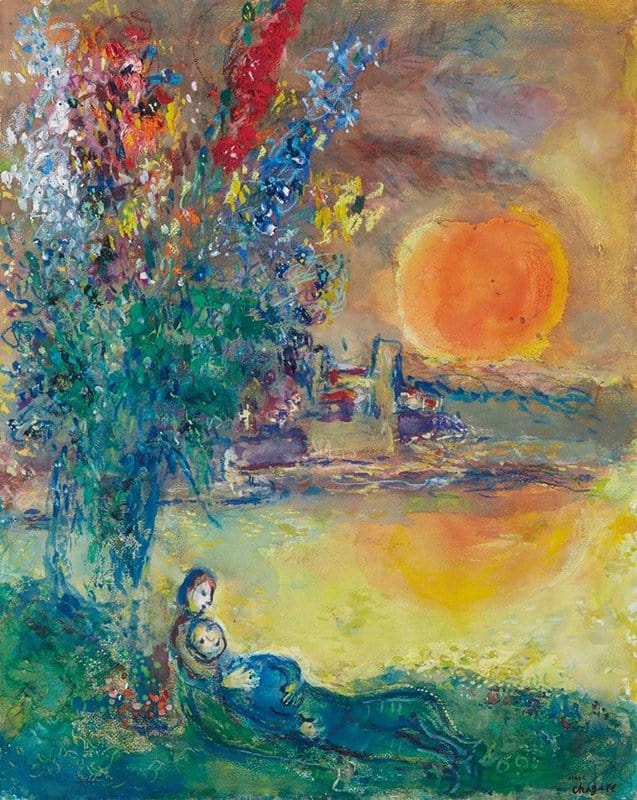 Marc Chagall Red Moon In Cap D Antibes