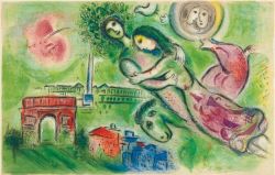 Peinture sur toile de Marc Chagall Romeo And Juliet - 1964 reproduction peinte à la main