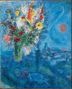 Peinture sur toile de Marc Chagall Sleeper With Flowers 1972 reproduction peinte à la main
