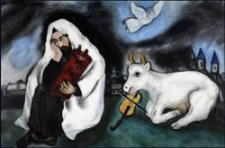 Peinture sur toile de Marc Chagall Solitude reproduction peinte à la main