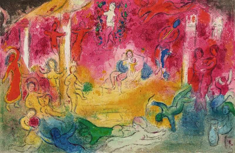 Marc Chagall Temple And Story Of Bacchus - 1962