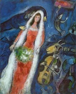 Peinture sur toile de Marc Chagall The Bride reproduction peinte à la main