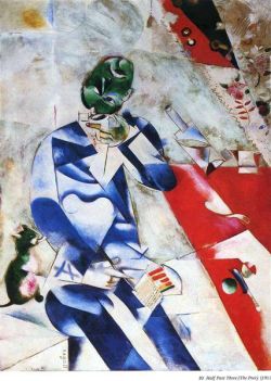 Peinture sur toile de Marc Chagall The Poet Or Half Past Three reproduction peinte à la main