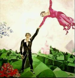 Peinture sur toile de Marc Chagall The Promenade reproduction peinte à la main