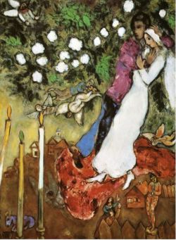 Peinture sur toile de Marc Chagall The Three Candles reproduction peinte à la main
