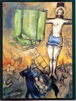 Peinture sur toile de Marc Chagall The Yellow Crucifixion reproduction peinte à la main