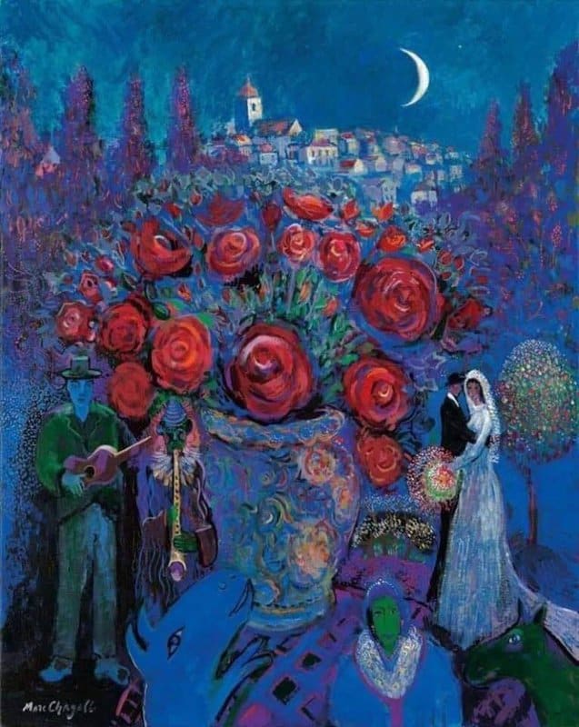 Marc Chagall Wedding Flowers In The Style Of 1944