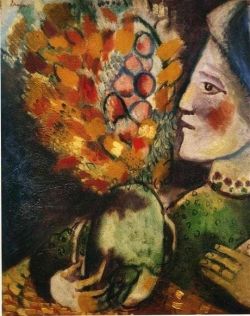 Peinture sur toile de Marc Chagall Woman With A Bouquet 1910 reproduction peinte à la main