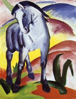 Peinture sur toile de Marc Franz Blue Horse reproduction peinte à la main